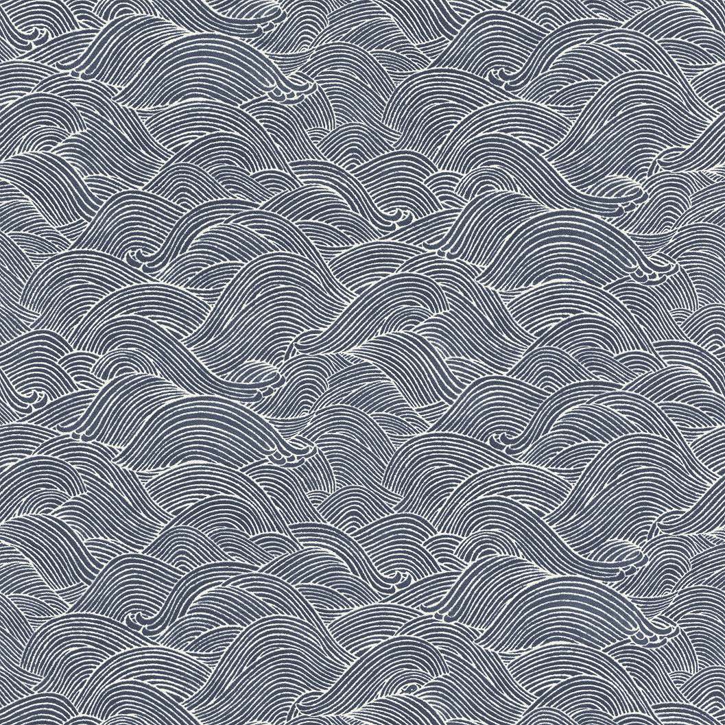 Kék hullám mintás tapéta fehér hullám vonalakkal
