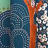 Kék japán stílusú botanikus mintás design tapéta