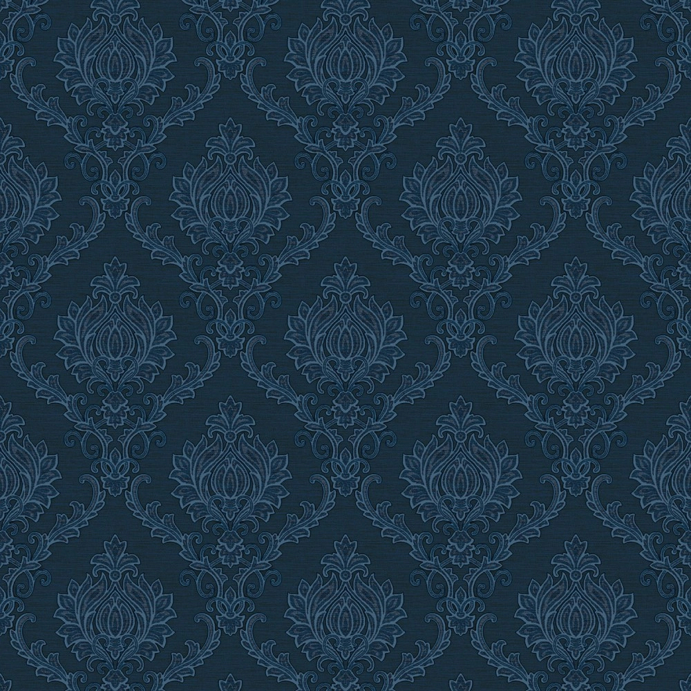 Kék kék barokk mintás klasszikus olasz design tapéta