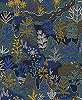 Kék Khroma design tapéta trópusi tájkép mintával