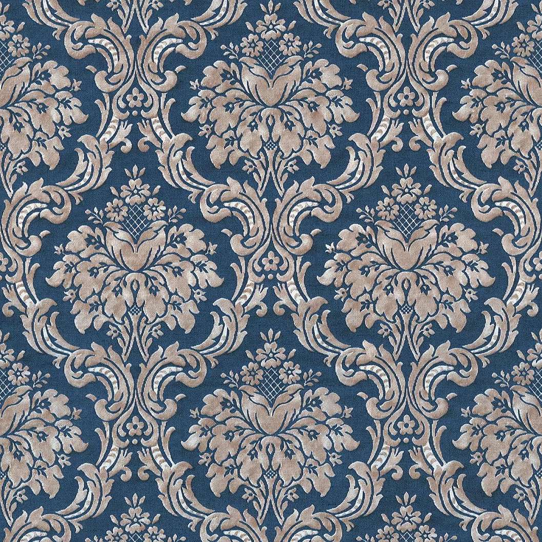 Kék klasszikus stílusú barokk mintás vlies tapéta
