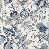 Kék klasszikus stílusú virágmintás olasz design tapéta