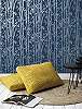 Kék luxus tapéta ezüst fényes felületű bambusz mintával