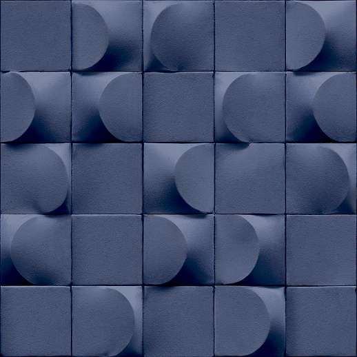 Kék modern 3D hatású dekor tapéta geometrikus mintával