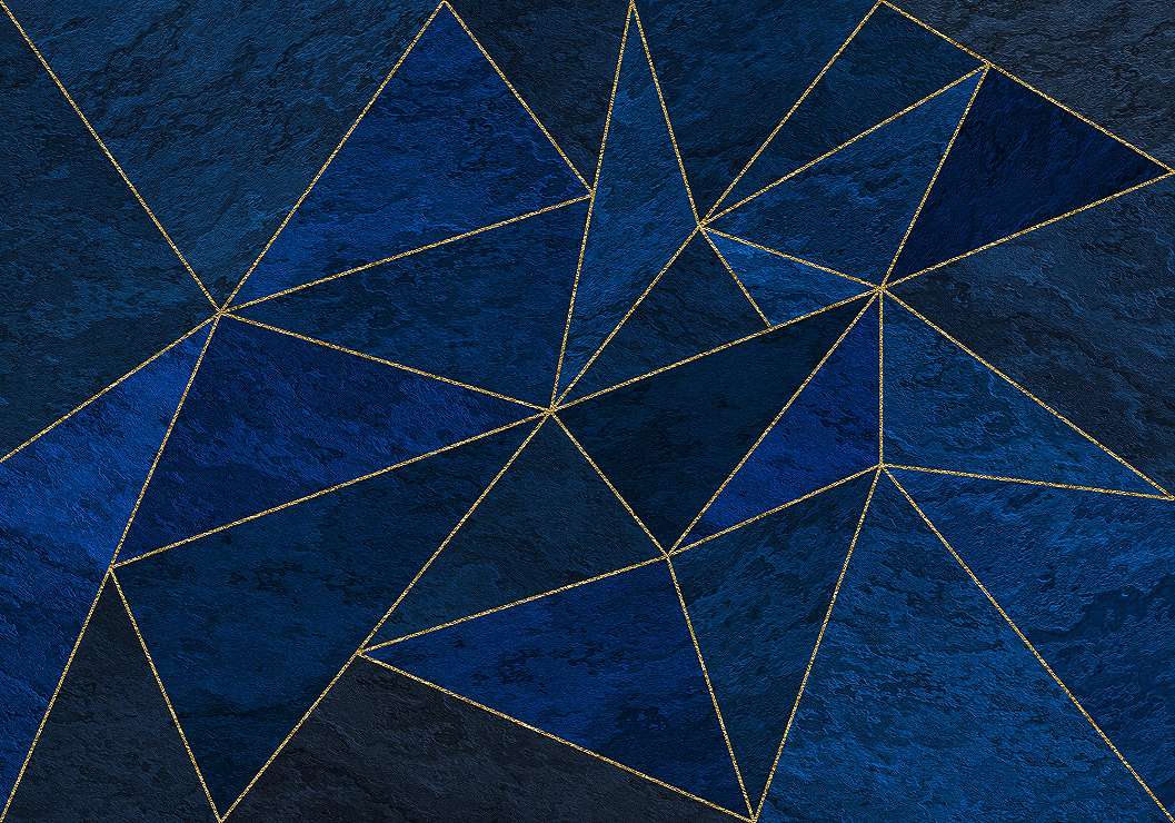 Kék modern geometriai mintás vlies poszter