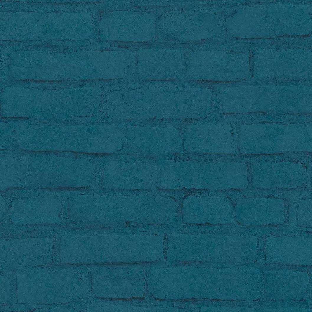 Kék mosható vinyl felületű téglamintás tapéta