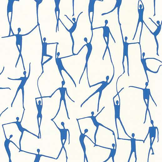 Kék művészi stilizált emberek mintás vlies casadeco taptéa