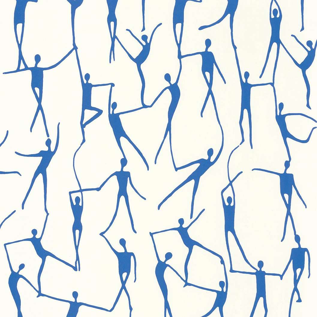 Kék művészi stilizált emberek mintás vlies casadeco taptéa