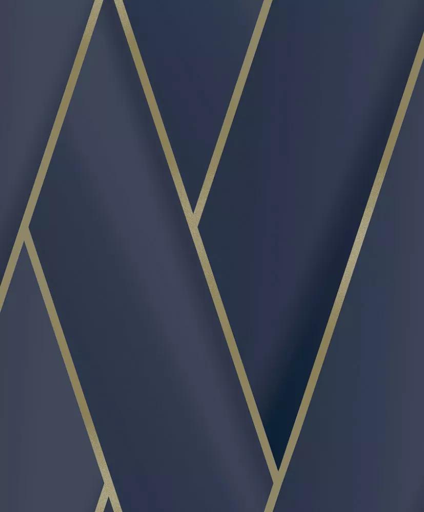 Kék nagyléptékű geometrikus mintás design tapéta