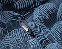 Kék pálmalevél mintás elegáns dekor tapéta