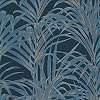 Kék pálmalevél mintás francia design tapéta