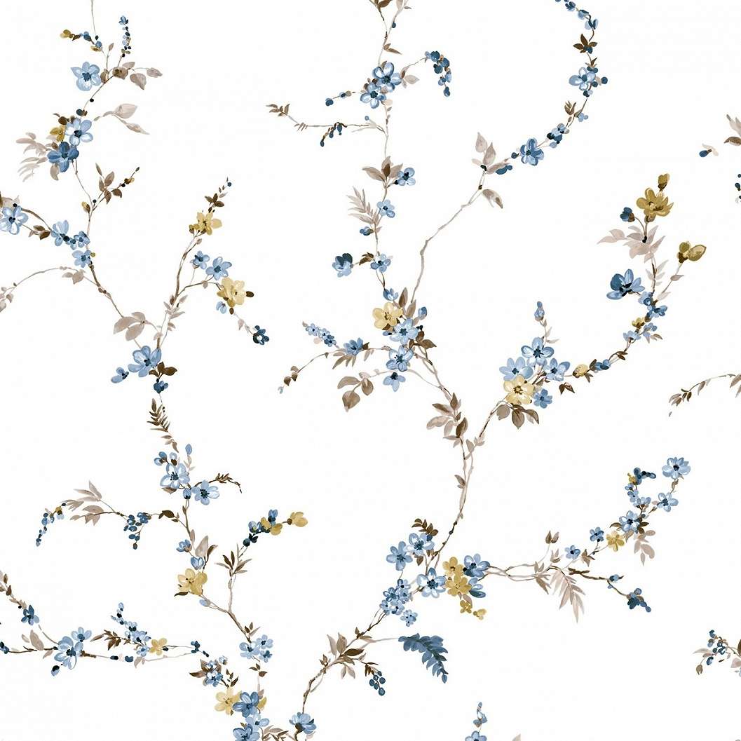 Kék provance virágmintás design tapéta