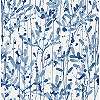 Kék skandináv dekor tapéta leveles mintával