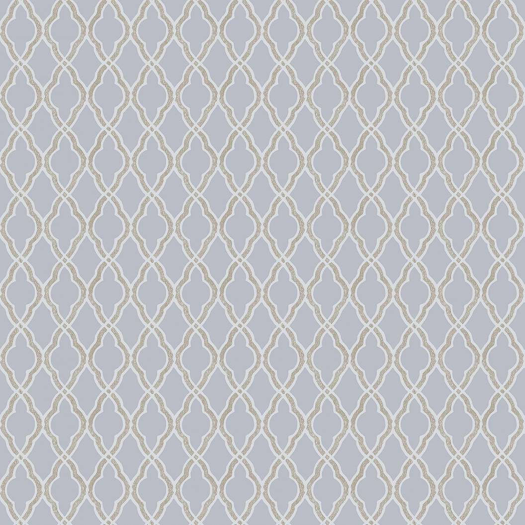 Kék színű damaszk geometria mintás vintage stílusú design tapéta