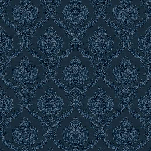 Kék szürke ezüst barokk mintás klasszikus olasz design tapéta