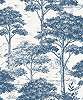 Kék tapéta erdei fa mintával vinyl mosható