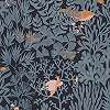 Kék tengeri élővilág és botanikus mintás casadeco design tapéta