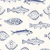 Kék tengeri halak mintás vlies design tapéta