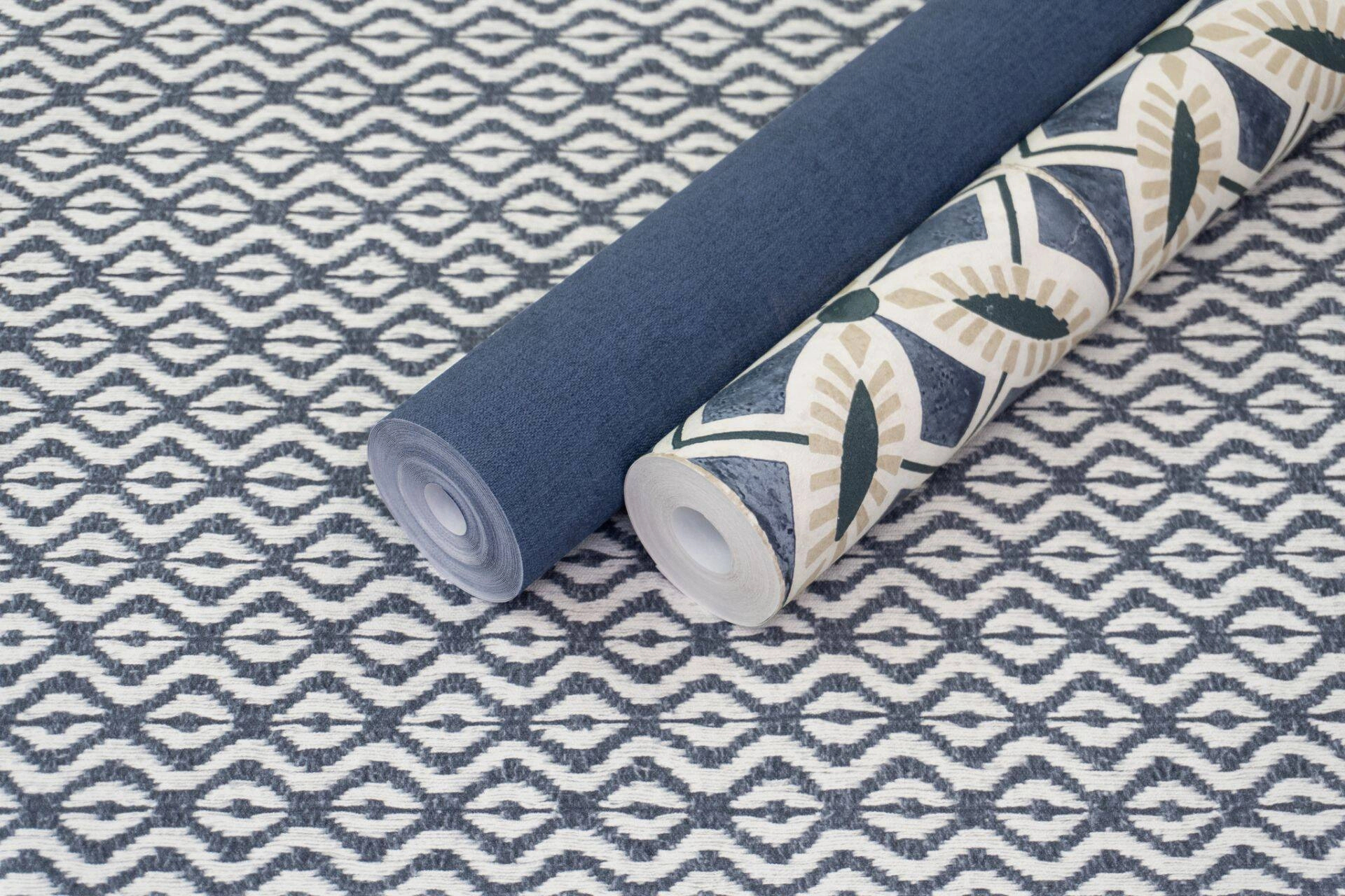 Kék textil hatású vlies design tapéta