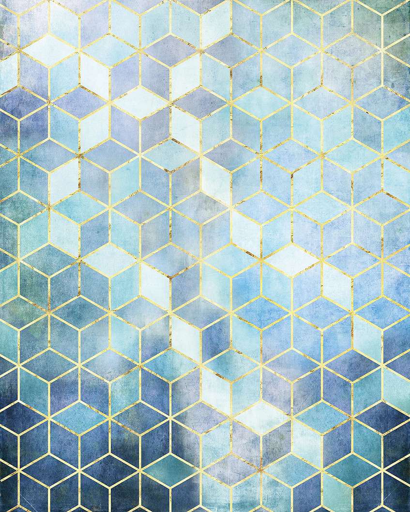 Kék türkiz modern geometrikus mintás vlies fali poszter