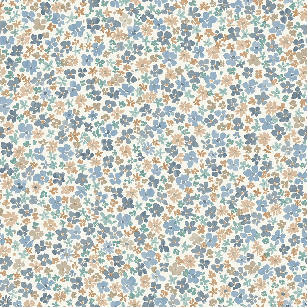 Kék virág mintás vinyl gyerek tapéta mosható