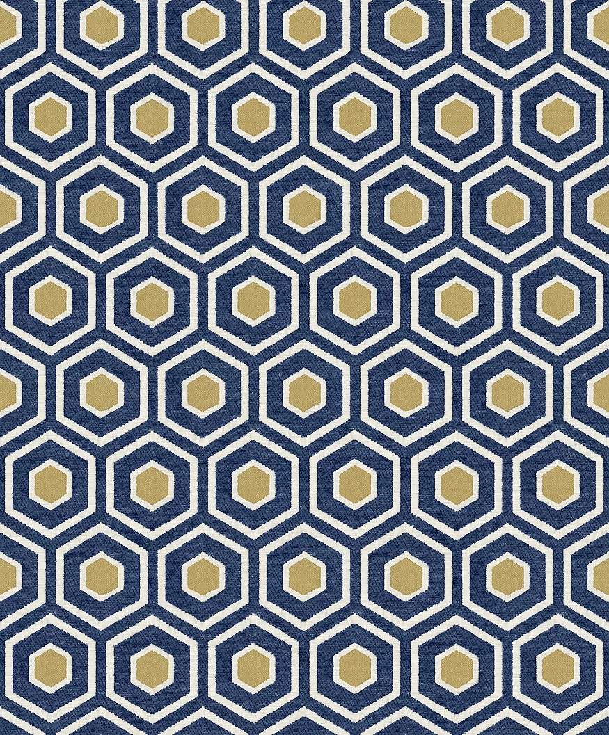 Kék vlies design tapéta hexagon geometrikus mintával