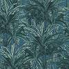 Kék-zöld botanikai mintás trópusi hangulatú mosható tapéta