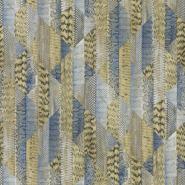 Kékes kígyóbőr mintás Roberto Cavalli luxus tapéta 106cm széles