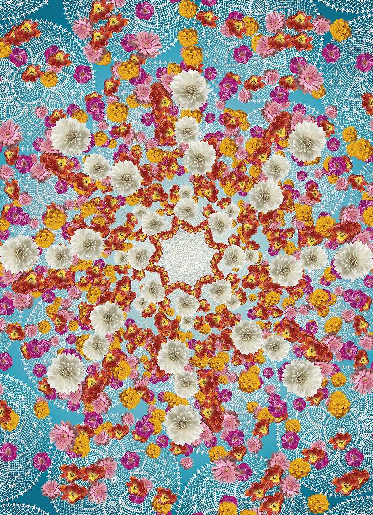Keleties virágos mandala fali poszter
