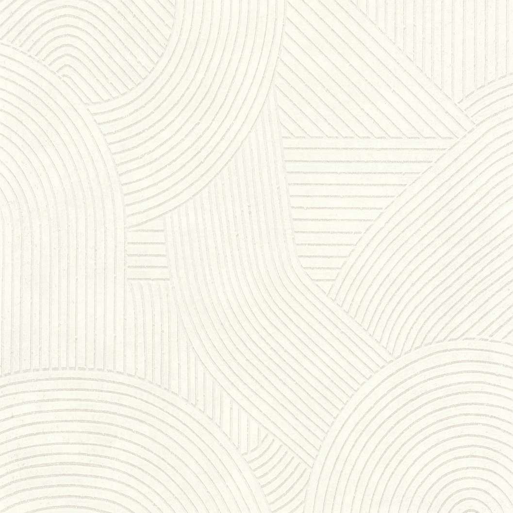 Keleties zen hullámzó homok geometria mintás koptatott fehér design tapéta