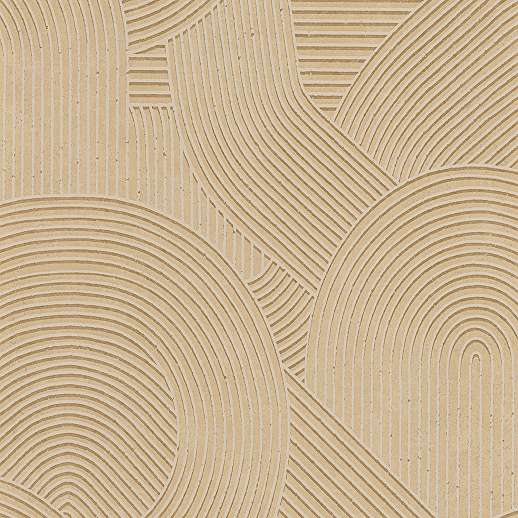 Keleties zen hullámzó homok geometria mintás mogyoró barna design tapéta