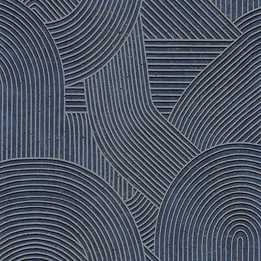 Keleties zen hullámzó homok geometria mintás tinta kék design tapéta