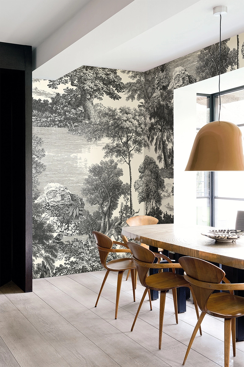 Khroma DG2SAL1011-1014 + 1012 Luxus fali poszter fekete fehér tájképes mintával