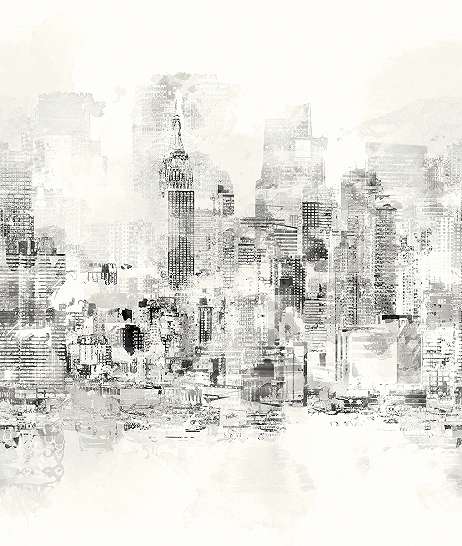 Khroma fali poszter fekete fehér városkép mintával struktúrált felülettel