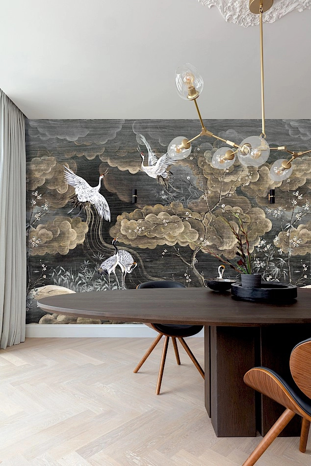 Khroma luxus fotótapéta daru madár mintával orientális stílusban