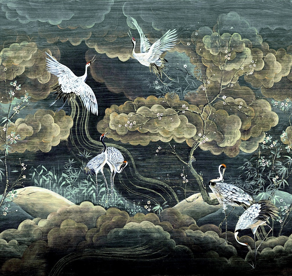 Khroma luxus fotótapéta daru madár mintával orientális stílusban