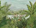 Khroma poszter tapéta prémium struktúrált felületű trópusi dzsungel pálmafa mintával