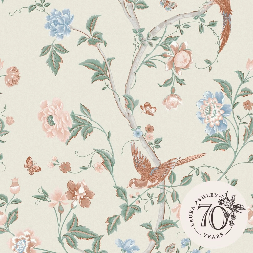 Klasszikus angol madár és virág mintás dekor tapéta
