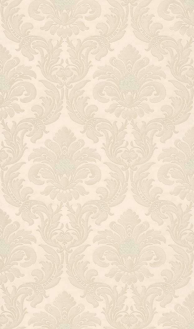 Klasszikus barokk mintás krém halvány bézs színű tapéta
