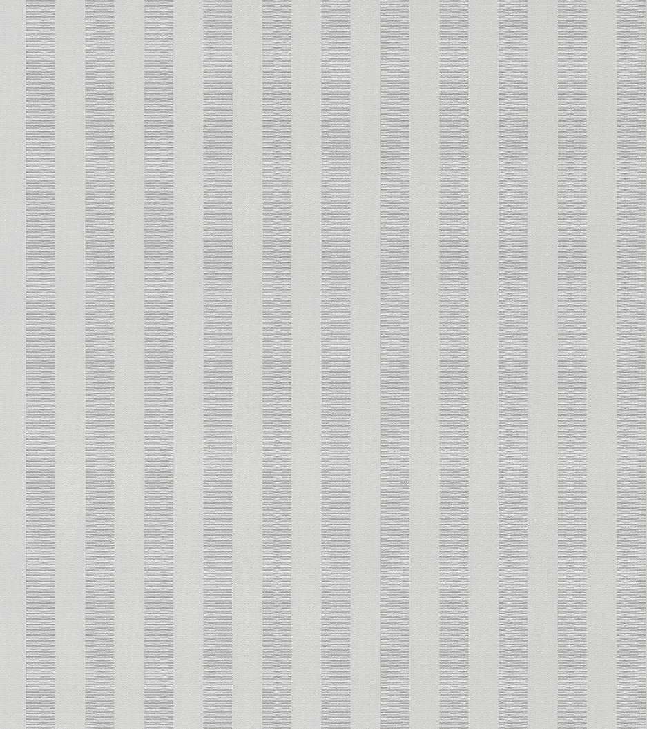 Klasszikus csíkos mintás csillogó ezüst krémfehér színű tapéta.