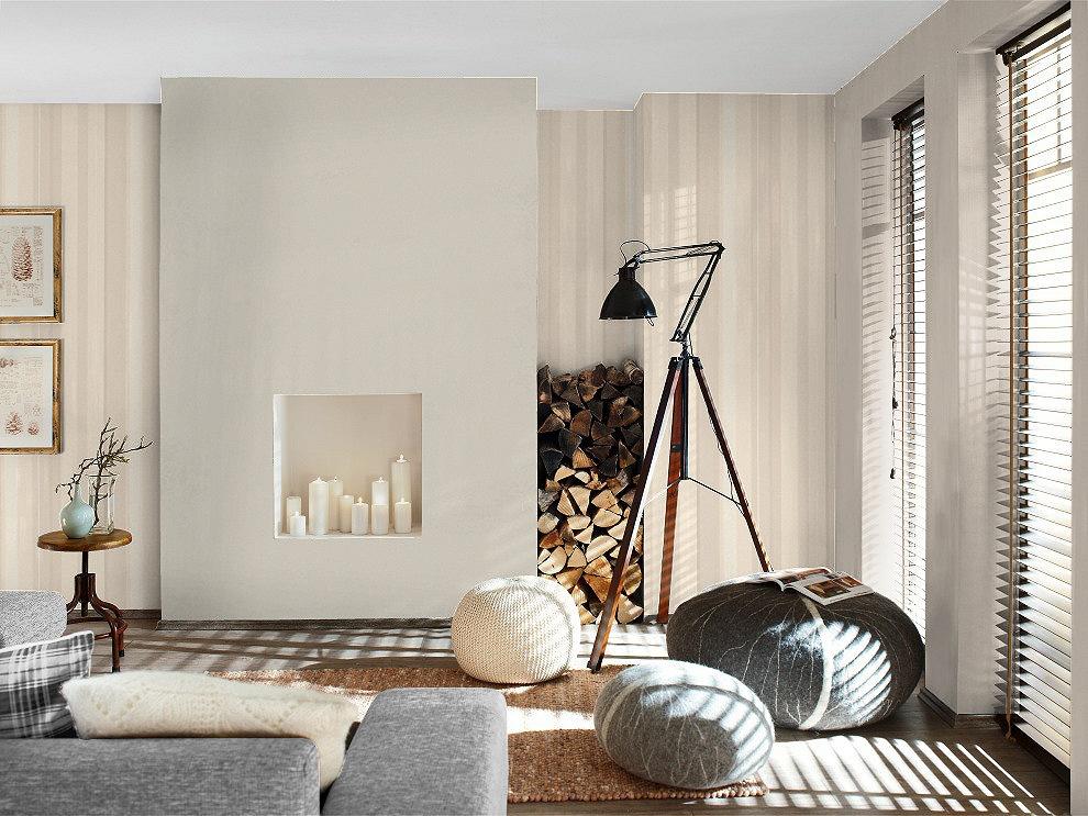 Klasszikus füstfehér tónusú uni tapéta