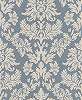 Klasszikus kék-beige színű barokk virágdísz mintás tapéta