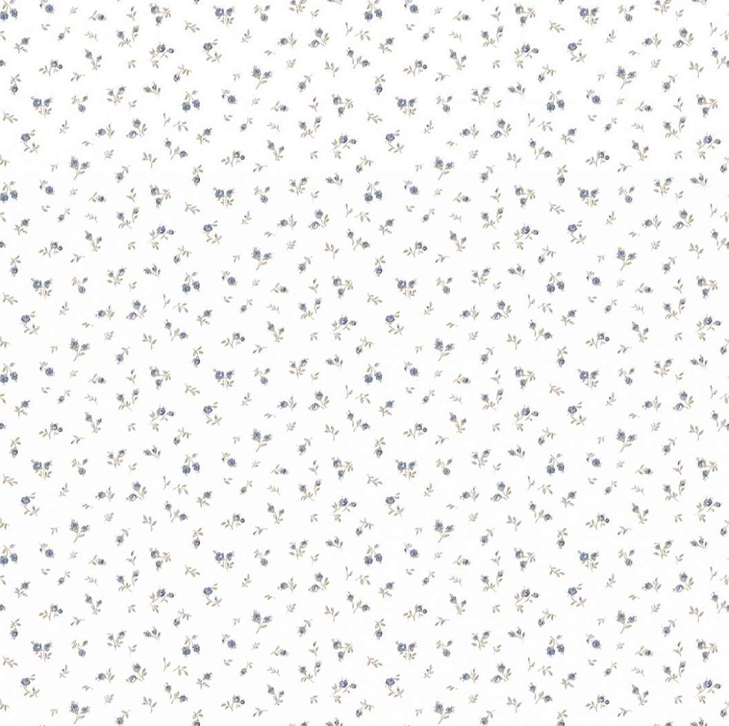 Klasszikus kék mini rózsa mintás olasz vinyl tapéta