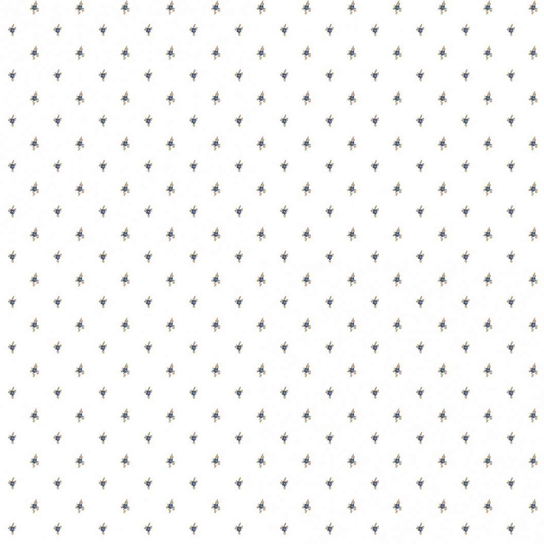 Klasszikus kék mini virág mintás olasz vinyl tapéta