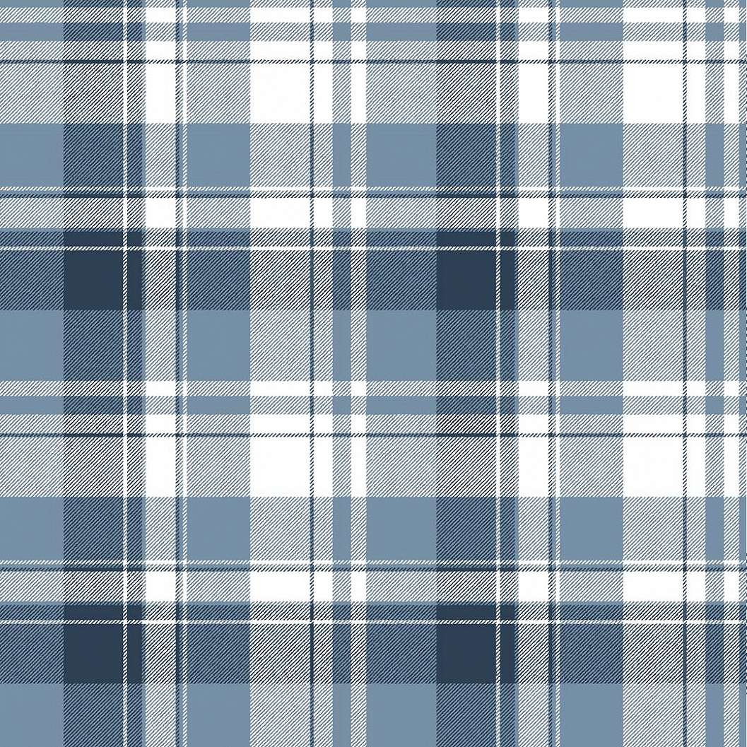 Klasszikus kék skótkockás mintás olasz vinyl tapéta