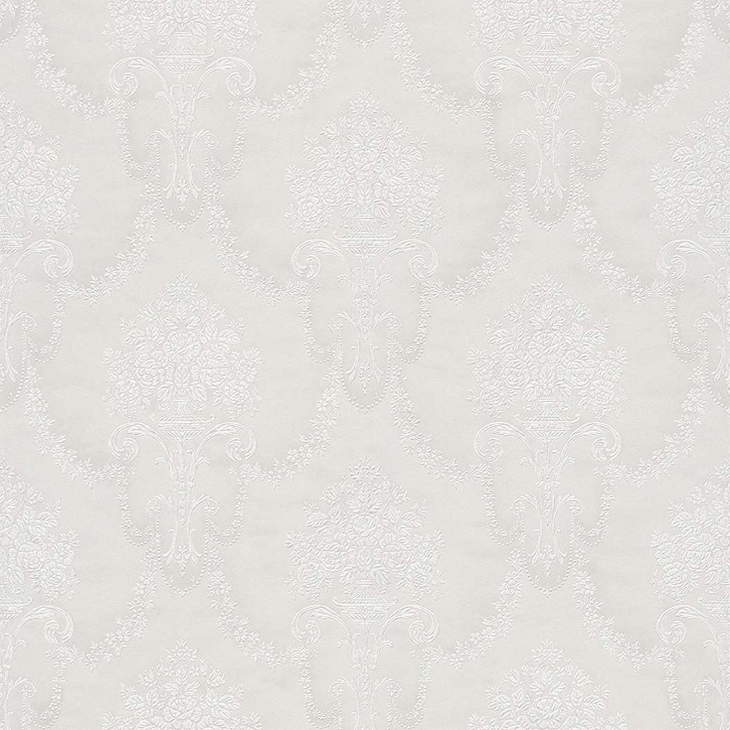 Klasszikus mintás ezüst-fehér színű tapéta