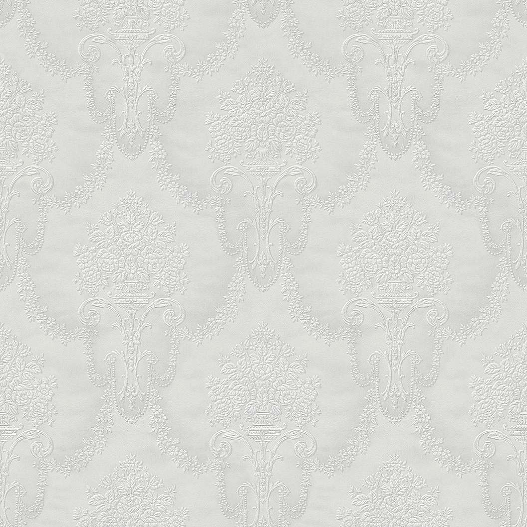 Klasszikus mintás ezüstfehér színű tapéta