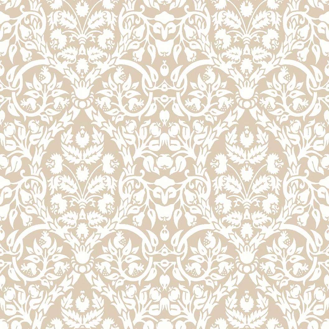 Klasszikus virág mintás olasz vinyl tapéta beige színben