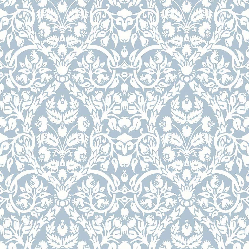 Klasszikus virág mintás olasz vinyl tapéta kék színben