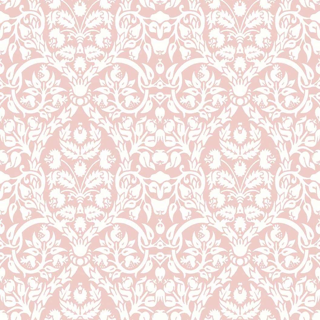 Klasszikus virág mintás olasz vinyl tapéta rózsazín színben